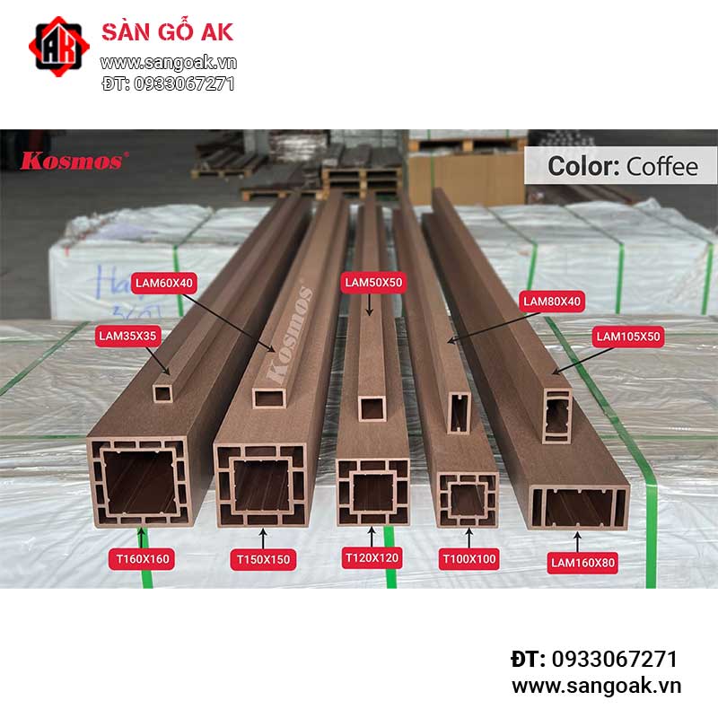 Thanh lam gỗ nhựa ngoài trời Kosmos - LAM60X40 Coffee